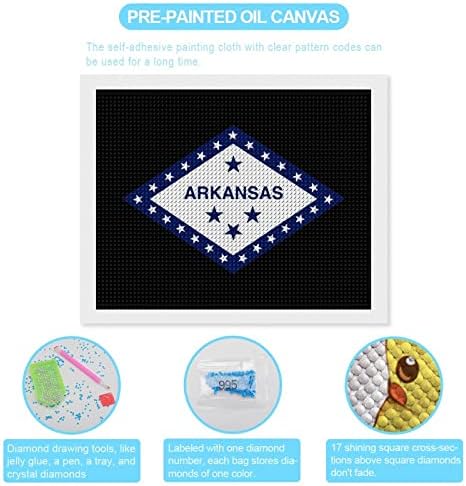 Државно знаме на Арканзас, дијамантски комплети за сликање 5д, целосна вежба за вежби за уметност за возрасни 16 x20