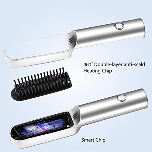 ABHI преносно патување безжична коса за исправнување на косата и виткање со 200 ° C постојана температура анти -скалд USB -полнење електричен