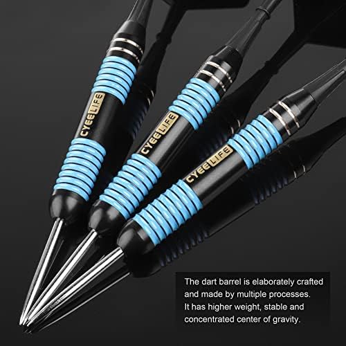 Cyeelife Steel Tip Darts 24g со куќиште за носење и острилка и интегрирани летови, професионален сет за месинг