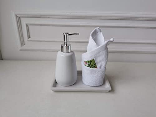 Шишиња за керамика на сапун со бела рака за сапун со елегантна пумпа за шишиња со празен шампон шишиња 10oz/300ml