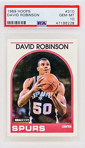 Дејвид Робинсон 1989 Хупс кошарка 310 РЦ дебитантска картичка - ПСА 10 скапоцен камен нане