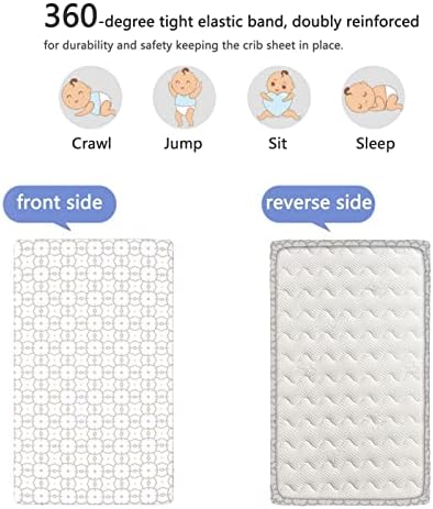 Пастел тематски вграден креветче за креветчиња, стандарден сад за душек за креветчиња со меки мали деца, вграден лист за бебе за момчиња,