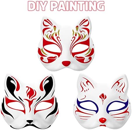 Toyvian 3 парчиња маска маска DIY бела хартија маска празна рака насликана маска за лице за маскарада маскарада костум за додаток за додаток