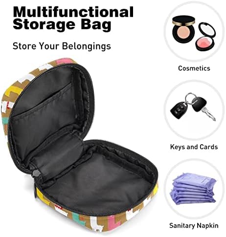 Период торба, санитарна торба за складирање на салфетка, држач за подлога за период, торбичка за шминка, лесна шарена шема на