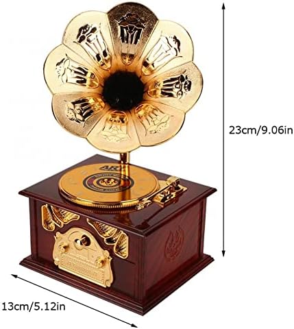Аликачо гроздобер фонографски музички кутија, ретро рачно обележана грамофонска накит музичка кутија, шминка за кутии и кутии