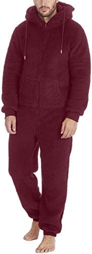Возрасни пижами пижами пижами за мажи жени зимски топли долги ракави дуксери pjs руно патент