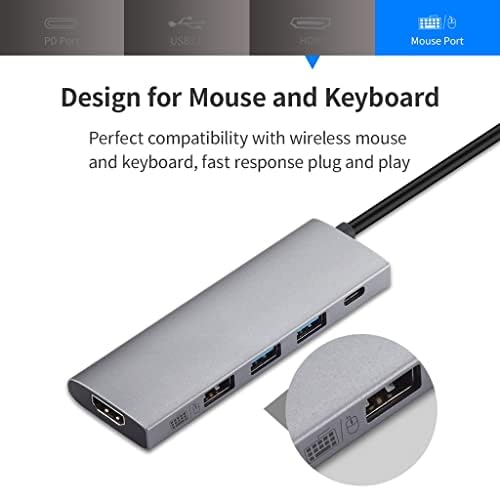 ЛУКЕО ТИП-Ц ЦЕНТАР USB Центар Тип-Ц ДО USB 3.0 Интерфејс На Глувчето НА Тастатурата PD Полнење ЗА USB Лаптоп Таблет КОМПЈУТЕР