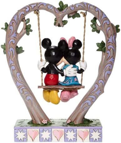Традиции на Енеско Дизни од Jimим Шор Мики и Мини Маус на фигура за замав на срцето, 9 инчи, разнобојно