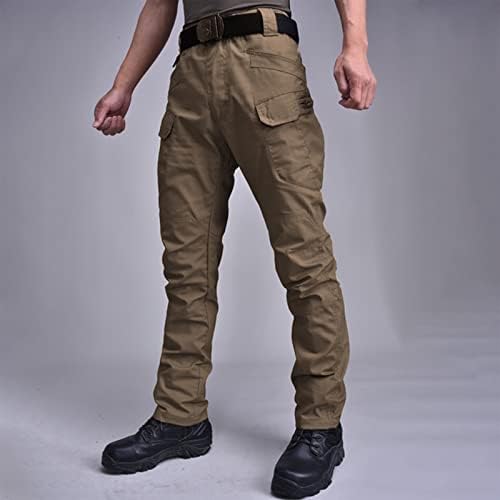 Машки карго панталони, машки обични товарни панталони Флекс Армија Камо воени панталони се протегаат товарни лесни борбени пешачки пешачки панталони