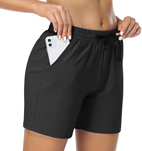 Histkywin 5 / 7 Inseam Women's Women's Whiking Active Running Shorts Shorts Comfy Casual Yoga Lounge Jogger Shorts со џебови