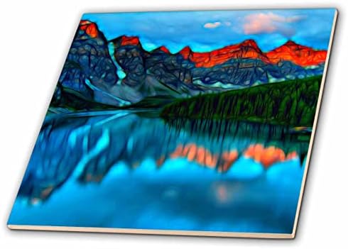 3drose Светла Планински Венец На Езерото Сликата На Светлината Внесе Сликарство-Плочки