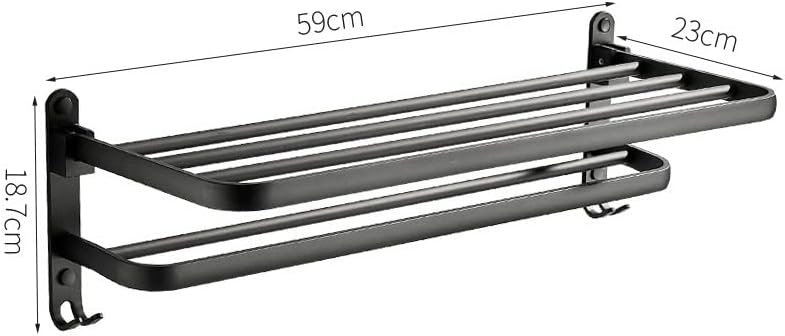 Genigw Barion Rack Rack Aluminum Aluminum не'рѓосувачки-Stell Носител на пешкири за преклопување додатоци за бања