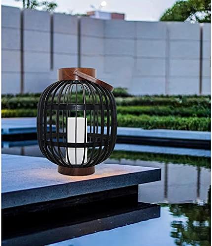 WSZJJ Преносен соларно соларно железо соларни фенери Преносен диња тркалезна форма шуплива градинарска ламба за маса