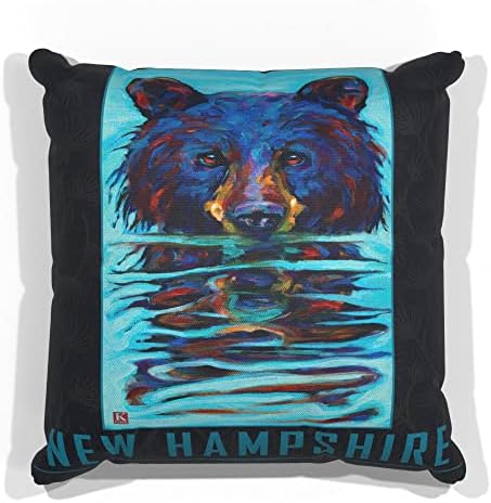 Wetу Хемпшир влажна мечка платно фрла перница за кауч или тросед дома и канцеларија од нафта сликарство од уметникот Кари Лер 18 x 18.