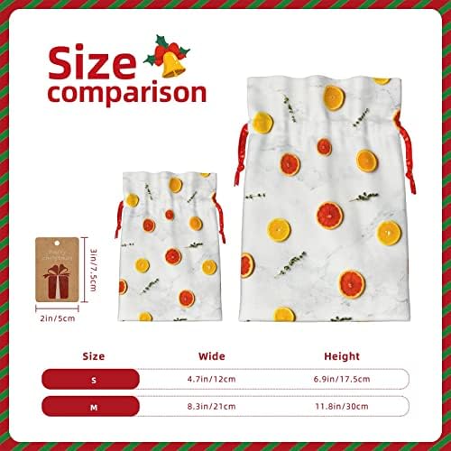 Божиќни Торби За Подароци Од Портокал-Мермер-Лисја Подароци Торби За Завиткување Божиќни Вреќи За Завиткување Подароци Торбички Средни