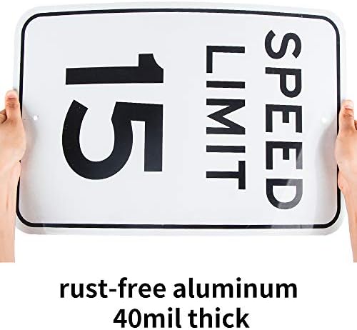 Голем знак на брзина од 15 км на час, 18 x 12 .04 алуминиум рефлективен знак без 'рѓа алуминиум-УВ заштитен и водоотпорен