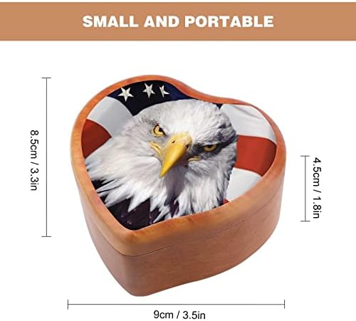 Nudquio American Patricociation Eagle Wood Music Box Hearts Hearted Musical Musical Case