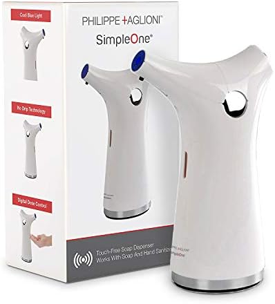 Едноставно автоматско диспензерот за сапун без допир Нов подобрен дизајн-пумпата за дистрибуција без раце е совршена за бања и кујна-користете