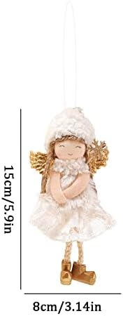 Ангелски украси Божиќ Ангел кукла виси украси новогодишни плишани украси Симпатична ангелска кукла другар Божиќни плишани украси за