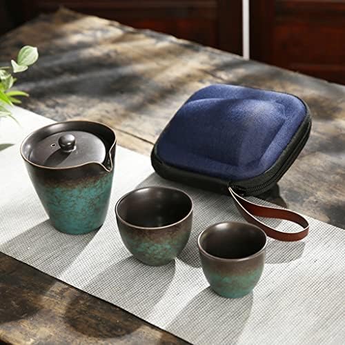 N/A Јапонија чај сет чајник Гаиван со 3 чаши чај поставува преносен сет за чај за патувања