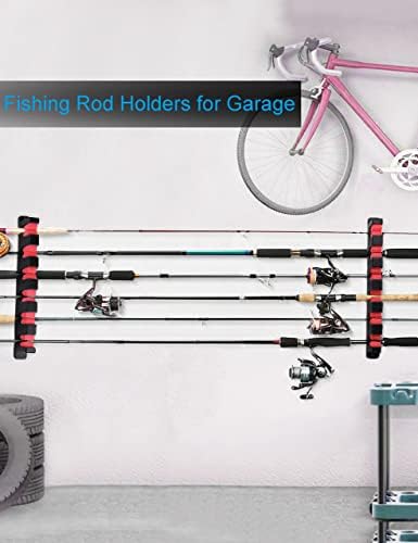 Hlotmeky Robary Rod Sholders хоризонтални држачи за риболов за риболов за складирање на шипки за риболов wallидови од гаража