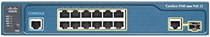 Cisco Catalyst 3560CX-12PC-S мрежен прекинувач, 12 порти на Gigabit Ethernet, 8 POE+ излези, 240W POE буџет, 2 1G SFP и 2 1G бакар на