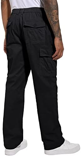 Карго панталони Magcomsen за мажи ругуларни вклопуваат обични памучни панталони на отворено лесни панталони со повеќе џебови