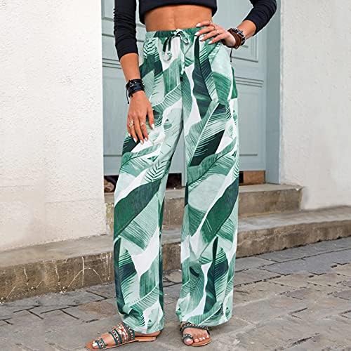 Јога панталони од миашуи, лабави половината, печатени долги панталони со обични спортски џебови лабави јога панталони за жени високи со