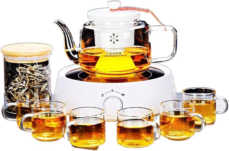 Стаклен чај со пареа чај стакло чајник, црн чај, тресење звук парен чај 蒸汽 煮 玻璃 煮 茶壶 黑茶 抖音 蒸茶 蒸茶