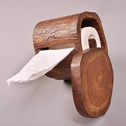 Cujux Цврста цевка за хартиена хартија од дрво - Домашна хотелска соба гроздобер дрвена хартиена цевка за бања