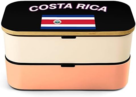 Државно Знаме На Костарика Кутија За Ручек Бенто Отпорна На Истекување Контејнери За Храна Бенто Кутија со 2 Прегради За Канцелариски Работен