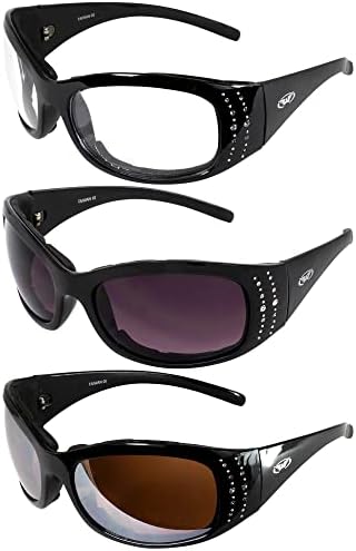 Глобална визија Мерилин-2 плус очила за возење мотоцикли за жени очила за сонце што тресат црни рамки