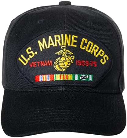 Морски корпус на Соединетите држави Виетнам 1959-75 ветеран црна прилагодлива капа за бејзбол