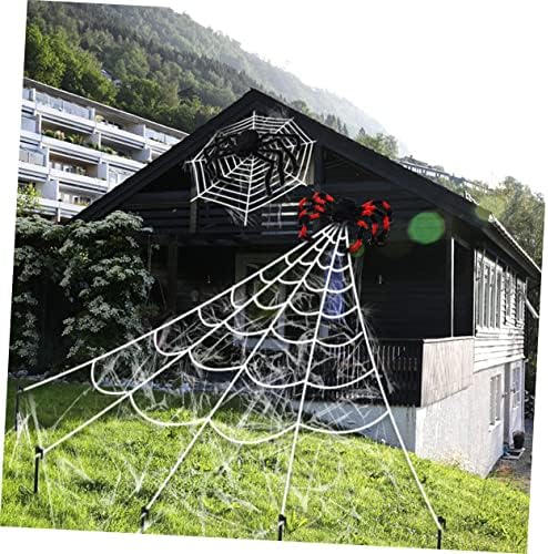Ipetboom 1 сет / 2 парчиња - Декор за Ноќта на вештерките куќа Деликатна веб -пајажина и шега јаже бела играчка декоративни гигантски реквизити
