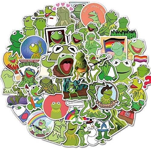 Engoofine kermit frog meme Смешни налепници за шишиња со вода 50 парчиња слатки лаптопи автомобили Телефонски белег велосипед скејтборд