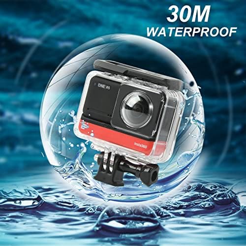 Двојна леќа Панорамска водоотпорна обвивка за Insta360 Едно издание на леќи од 360 °, подводно нуркање за нуркање 30m/98ft со додатоци
