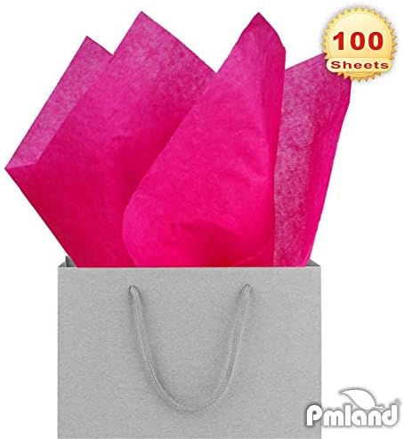 Pmland Премиум Квалитет Подарок Хартија За Завиткување-Топла Розова-15 Инчи X 20 Инчи 100 Листови