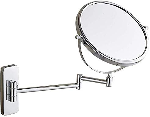 Lianxiao - Огледала за суета за бања, Wallид монтиран лупа на цврсто двострана прилагодлива козметичка шминка за бричење