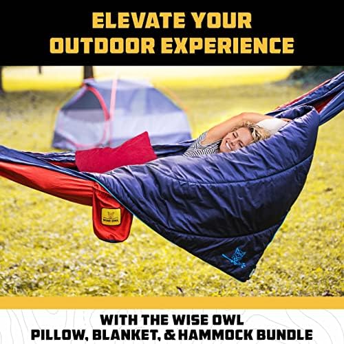 Мудриот Owl Outfitters Кампување хамак со перница за кампување и ќебе - водоотпорни додатоци за кампување и опрема за ранци, опрема за