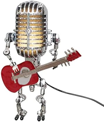 Гроздобер микрофон ноќно светло роботско работно место, рачно изработена ламба за затемнување на допир, предводени сијалици за