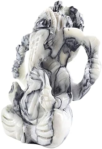 5,7 инчи природно заздравување кристал жад Ганеш слон врежан фигура Фенг Шуи занаетчиски занаетчиски канцелариски статуи Буда