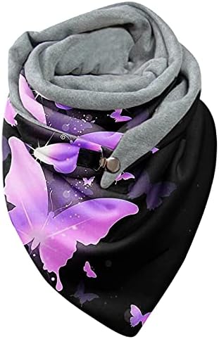 Женски топла шамија печати топло ветерно двојно слој, зимска турбан завиткана марама со марами