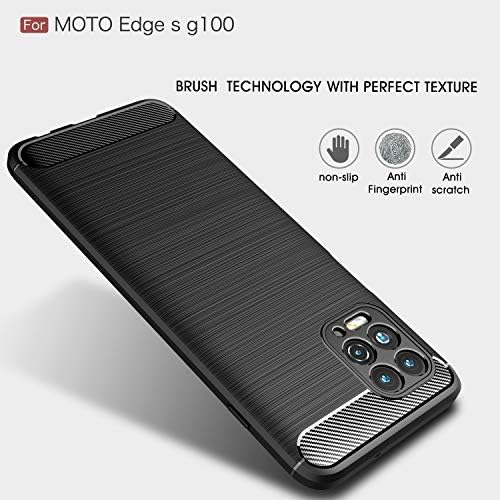 Заштитен случај на обвивка на куќиштето Компатибилен со случајот Motorola Moto Edge S, компатибилен со Motorola Moto G100 Case Case Carbon Fiber