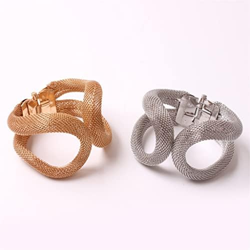 N/A 12 парчиња метални пролетни двојни прстени со салфетки за салфетка, додатоци за салфетка, хартиени крпи прстени прстени од салфетка