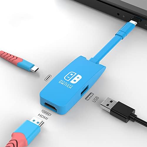 Finera Прекинувач Приклучок за Прекинувач &засилувач; OLED, Преносни Тв Приклучок За Полнење Докинг Станица СО USB 2.0 Порта Тип Ц ДО HDMI