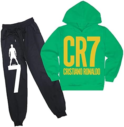 Potekoo Chlid Cristiano rolaldo облека облеки Cr7 Cr7 heatsидници и џемпери сет, обични тренерки за млади