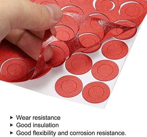 Изолаторска изолација на батерија за меканикс, изолаторски прстен 300 парчиња 10,5 мм црвена леплива хартија подлога за ќелии