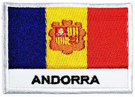 Кленплус 1, 7Х2, 6 ИНЧИ. Земја Национално Знаме На Андора Везена Апликација Железо На Шие На Лепенка Плоштад Форма Знаме Закрпи