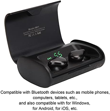 Безжична слушалка за Bluetooth, Bluetooth v5.0 Дигитален дисплеј Паметен допир Операција безжичен слушалки Стабилен сигнал со високи перформанси Bluetooth слушалки за спорт