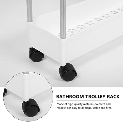 Doitool 1pctrolley Office Rack Tiers Movible Ing Tey Salon Utility Multi-слој мобилен сервис за складирање на подот од типот на